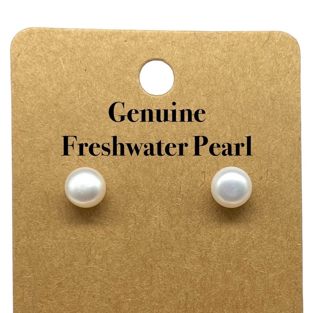 Freshwater Pearl Stud Earrings 925 Sterling Silver Post Stud Genuine Pearls